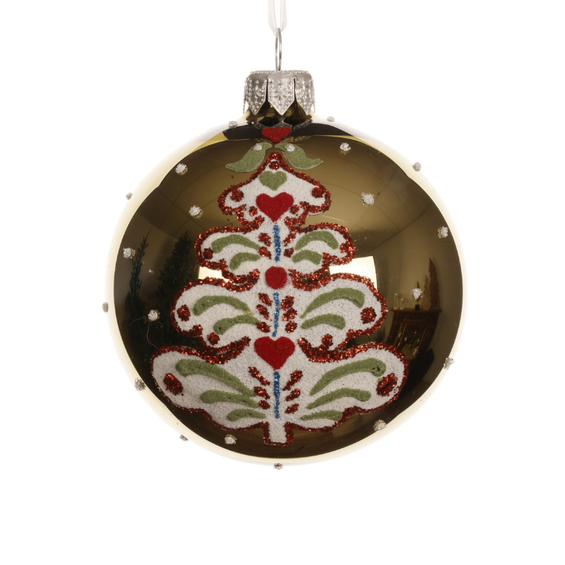 Glass Shiny Tree Baubles – Assorted Colours (Set of 2) - WowCornwall