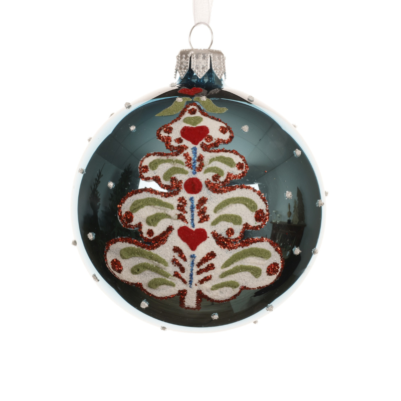 Glass Shiny Tree Baubles – Assorted Colours (Set of 2) - WowCornwall