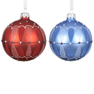 Glass Matt Circus Border Baubles – Assorted Colours (Set of 2) - WowCornwall