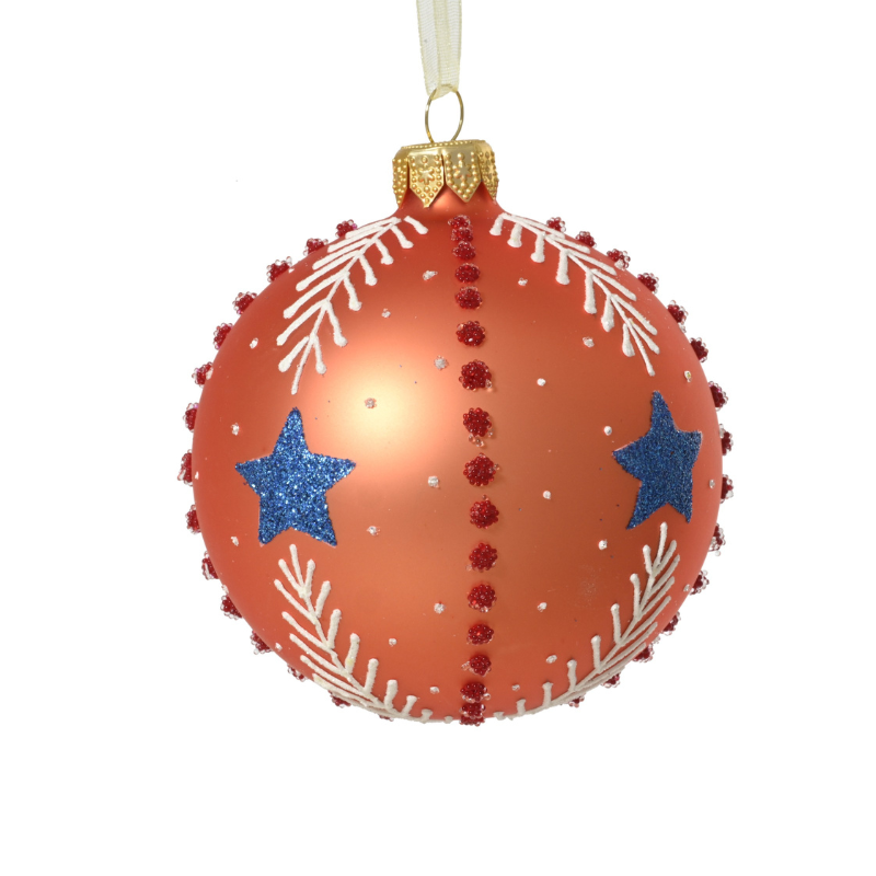 Glass Matt Star with Feather Bauble - WowCornwall