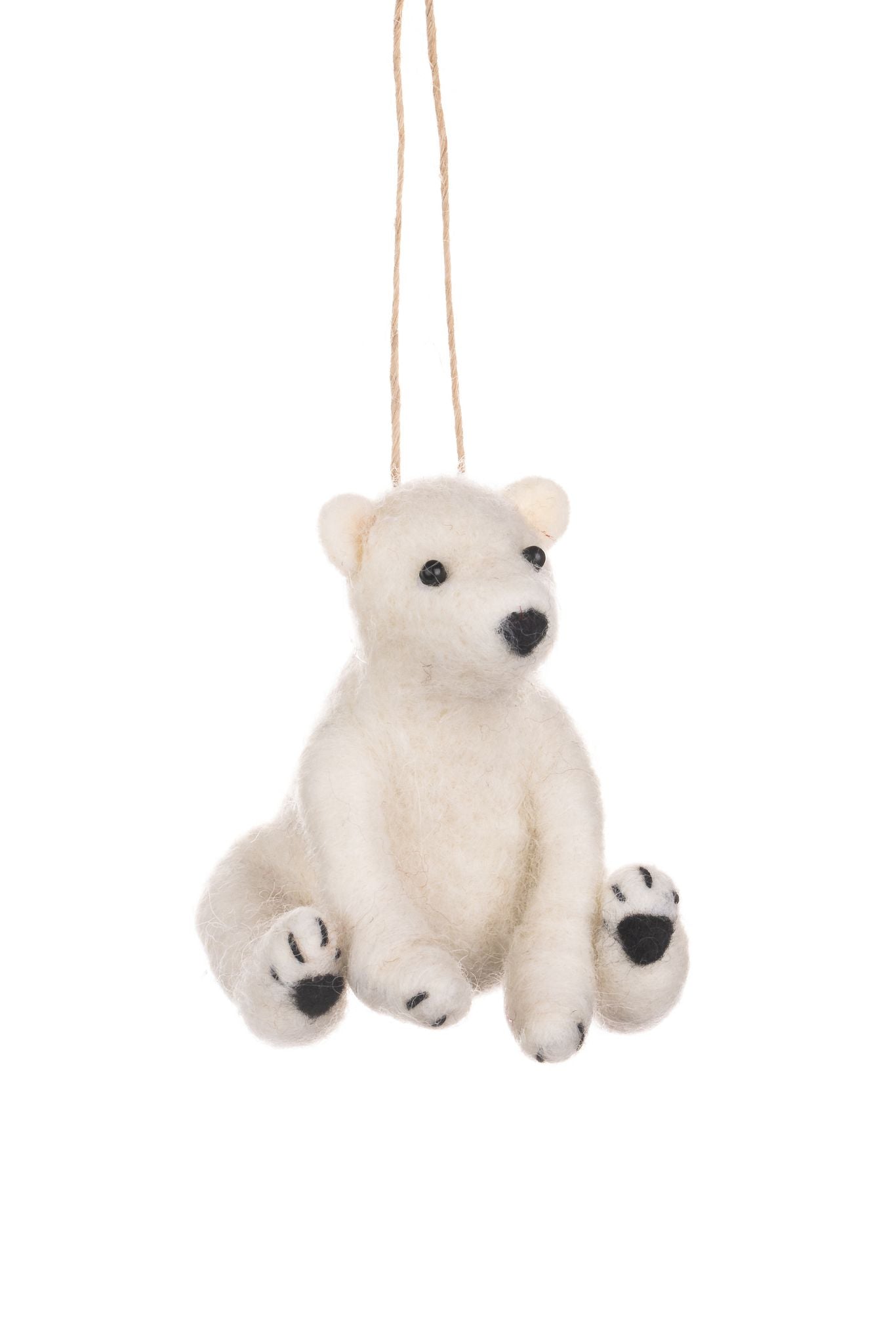 Polar Bear Sitting Hanging Ornament - WowCornwall