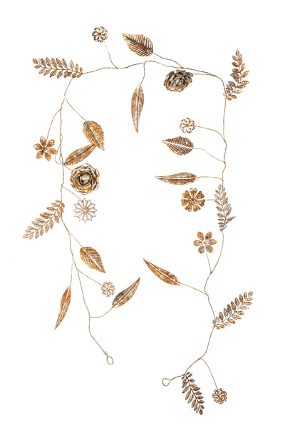 Bronze and White Flower and Leaf Garland - WowCornwall