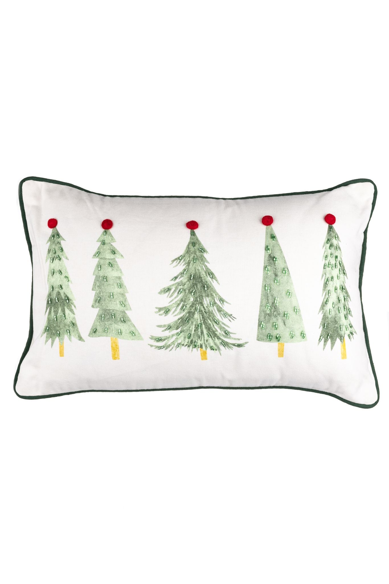 Five Christmas Trees Landscape Cushion - WowCornwall