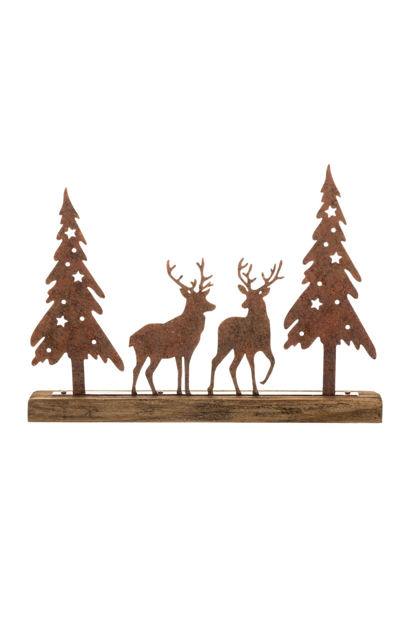 Bronzed Stags and Christmas Trees Decoration - WowCornwall