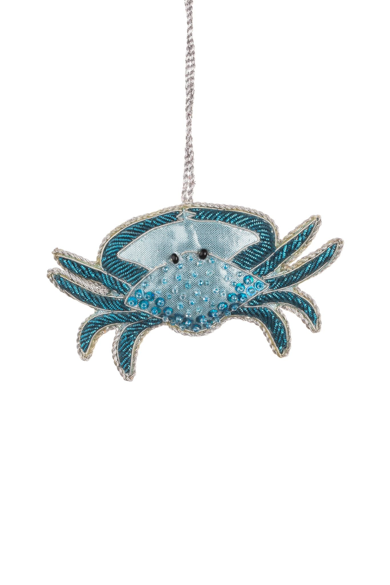 Beaded Blue Crab Hanging Ornament - WowCornwall