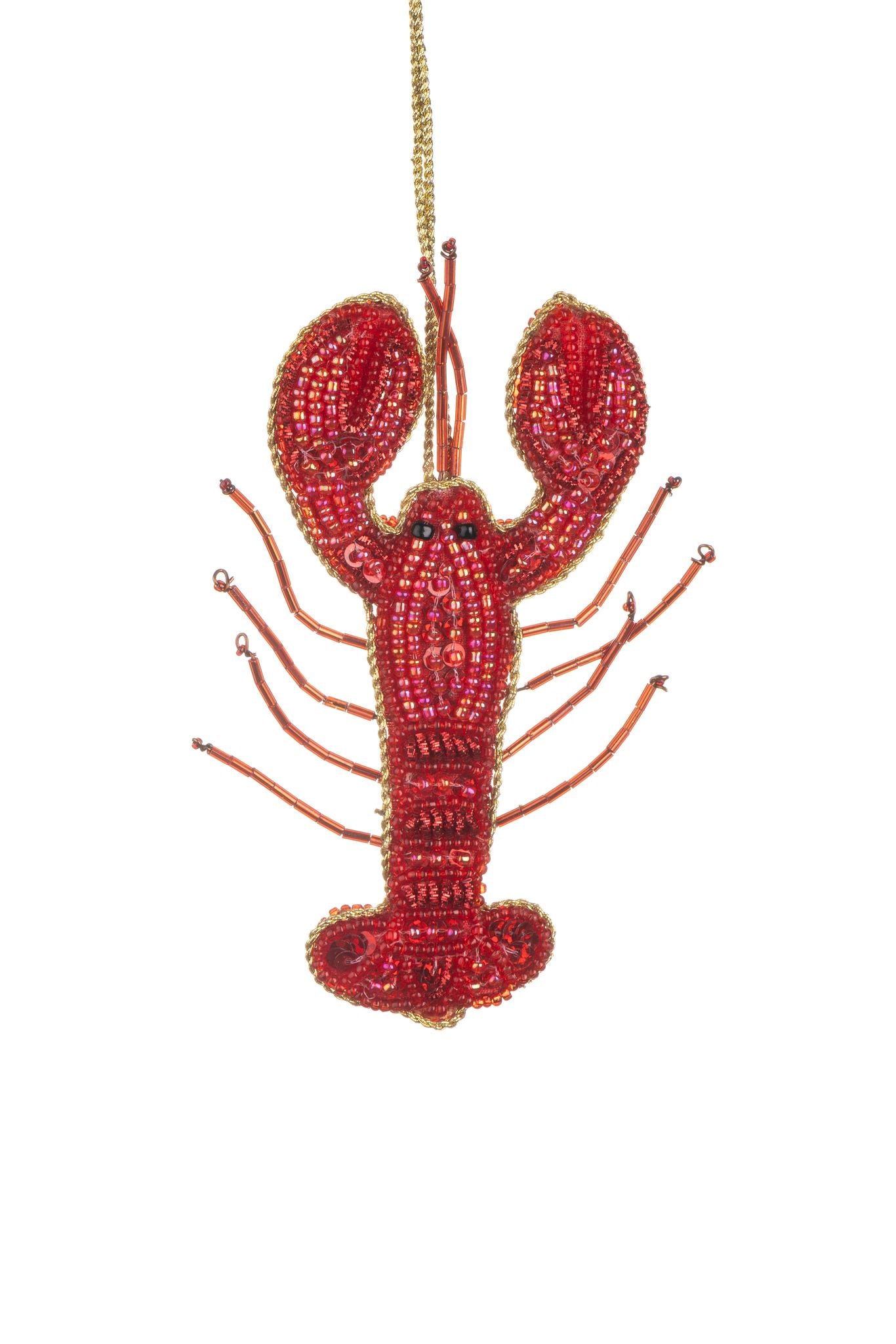 Beaded Red Lobster Hanging Ornament - WowCornwall