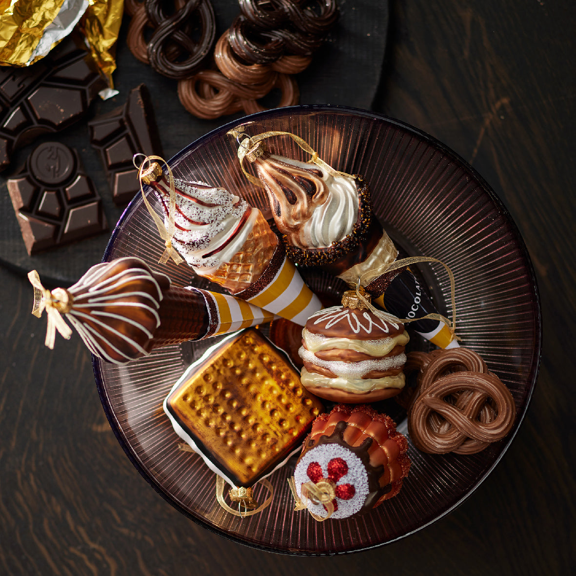 Chocolate cornets glass ornaments - 3 Variations - WowCornwall