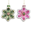 Glass Matt Flower Ornament with Beads – Set of 2 - WowCornwall