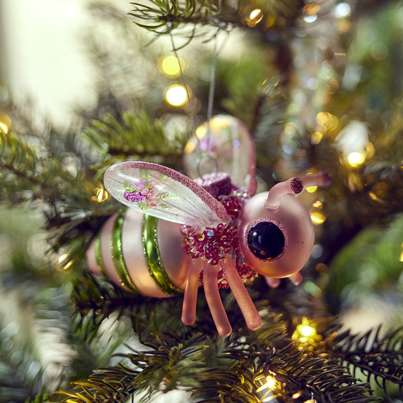 Glass Matt Insect Ornament with Beads – Set of 2 - WowCornwall