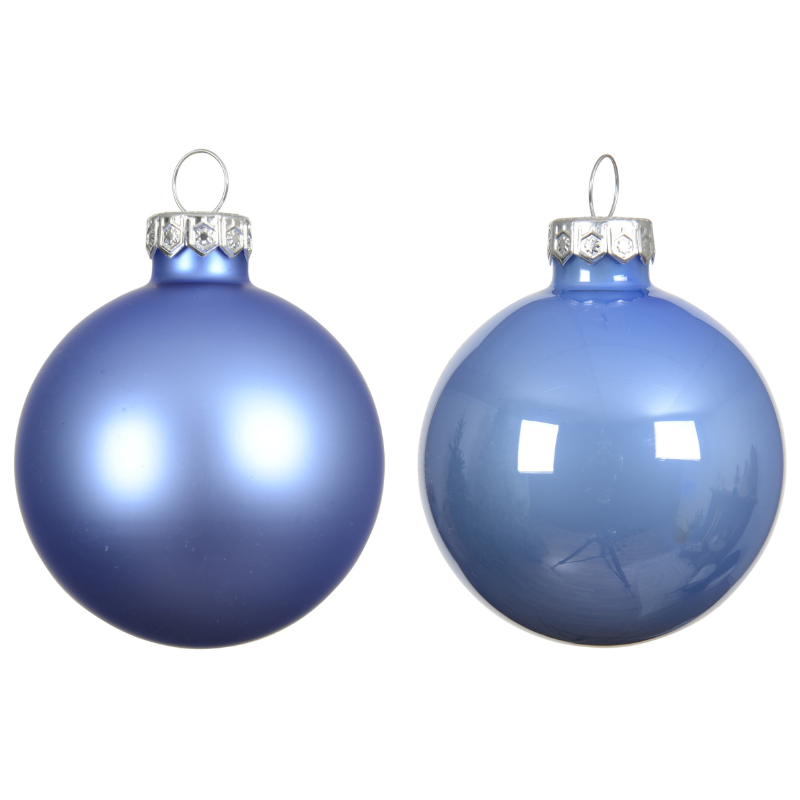 Glass Baubles – Enamel and Matt Mix (Sky Blue, 10 Pack) - WowCornwall