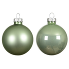 Glass Baubles – Enamel and Matt Mix (Matcha Green, 8 Pack) - WowCornwall