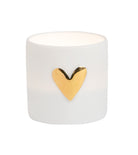Porcelain Lights Heart Set of 2pcs - gold - WowCornwall