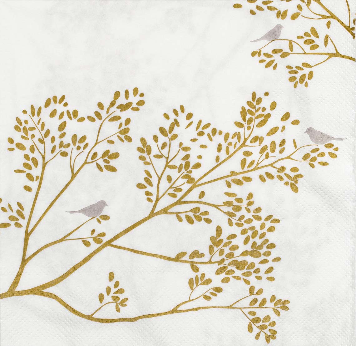 Golden Branch and Bird Napkins - WowCornwall