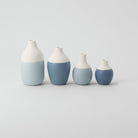 Mini Bottle Vases Blue - Set of 5 - WowCornwall