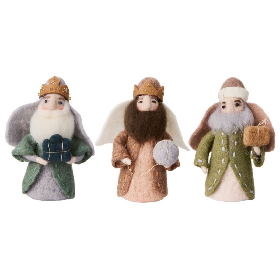 Felted Three Wise Men Decorations - Each - WowCornwall