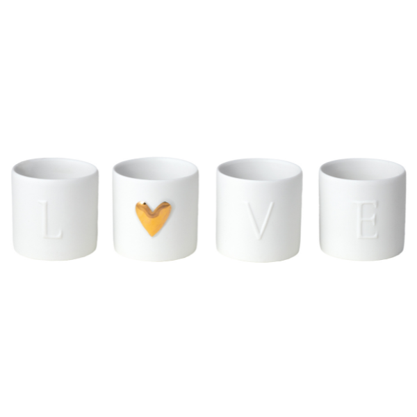 Love Lights Set of 4 - gold - WowCornwall