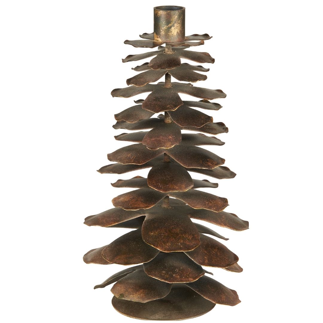 Metal Tall Pine Cone Candle Holder - WowCornwall