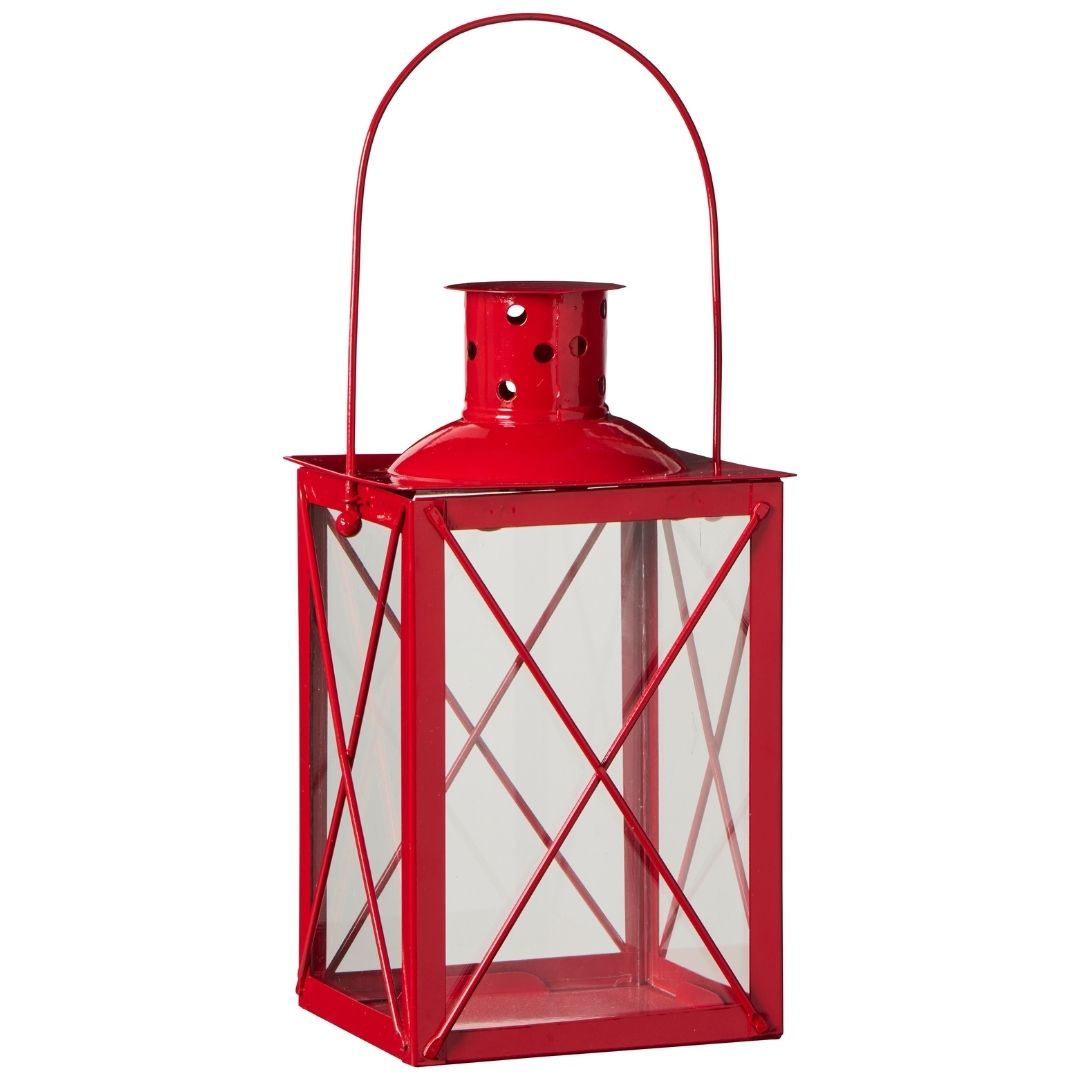 Small Red Red Glass Lantern - WowCornwall