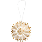 Hanging White and Gold Glitter Paper Snowflake - WowCornwall