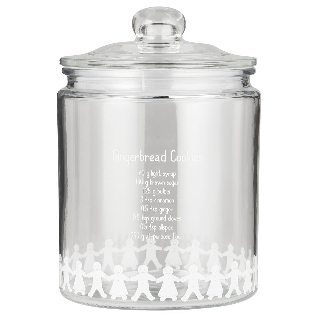 Gingerbread Couples Glass Jar 1900ml with Recipe - WowCornwall