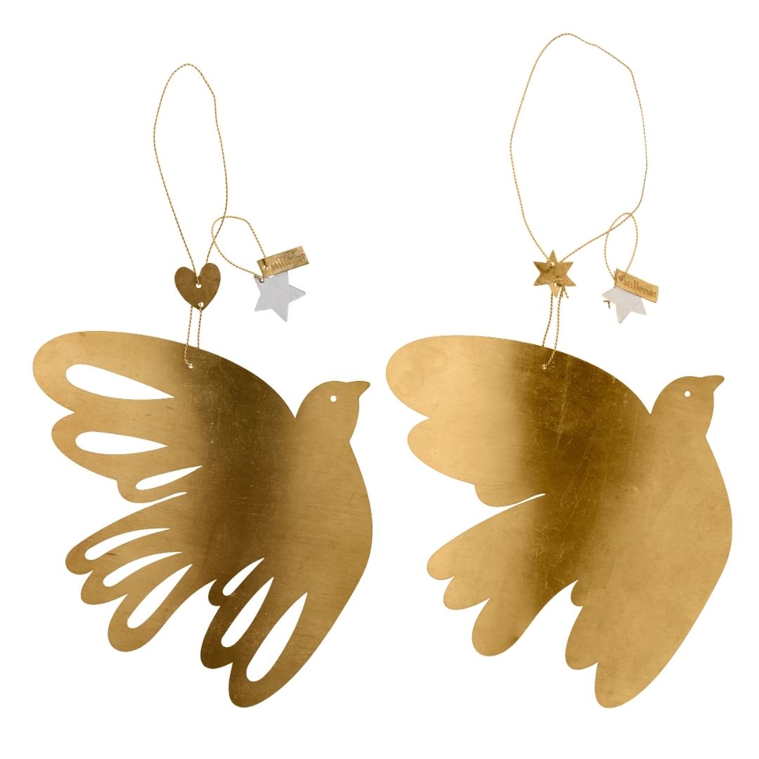 Brass Bird Hangers x 2 - WowCornwall