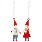 Santa's Helper Couple Hanging Ornament Set of 2 - WowCornwall