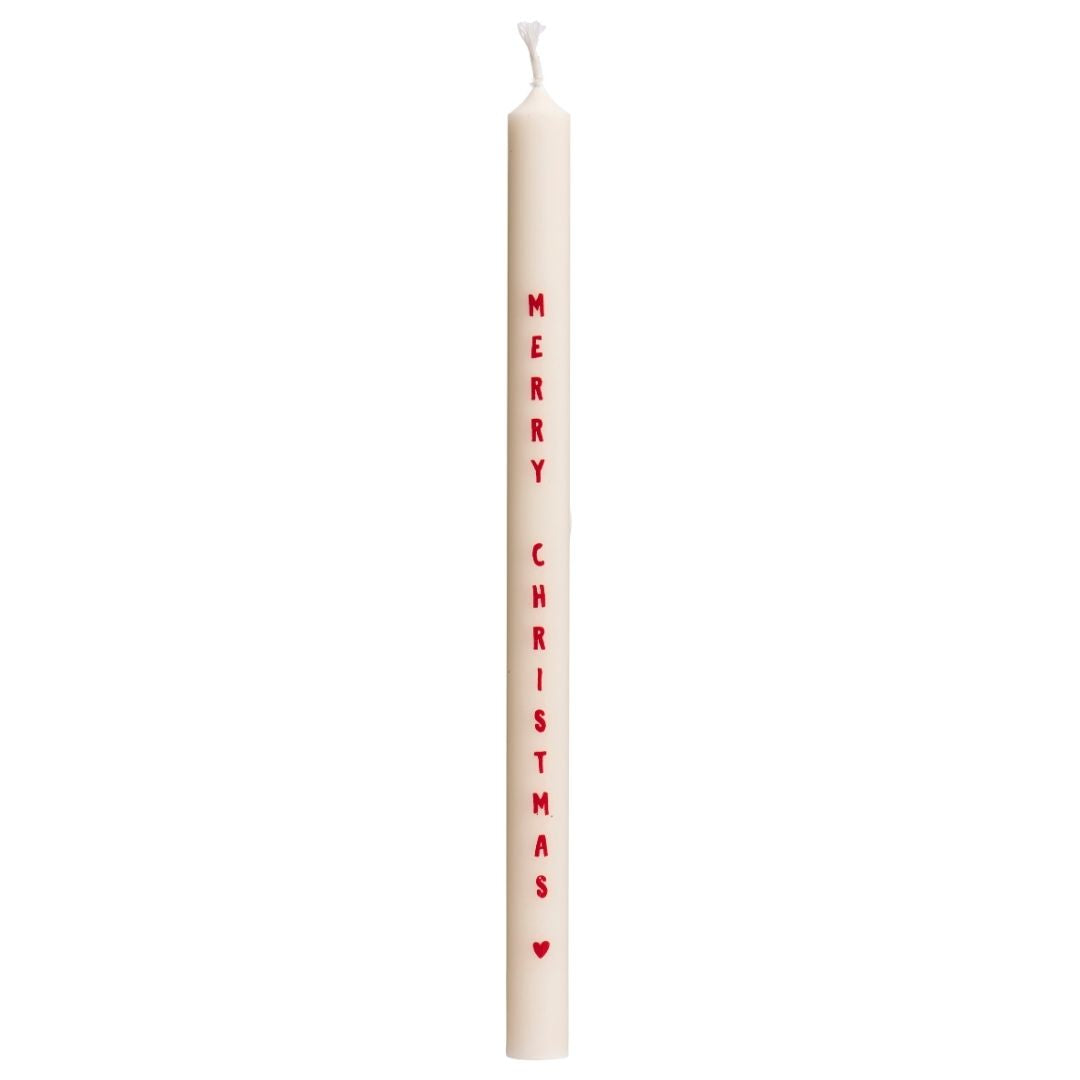Merry Christmas Taper Candle - WowCornwall