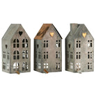 Set of 3 Assorted Metal House Tealight Holders Ver 3 - Each - WowCornwall