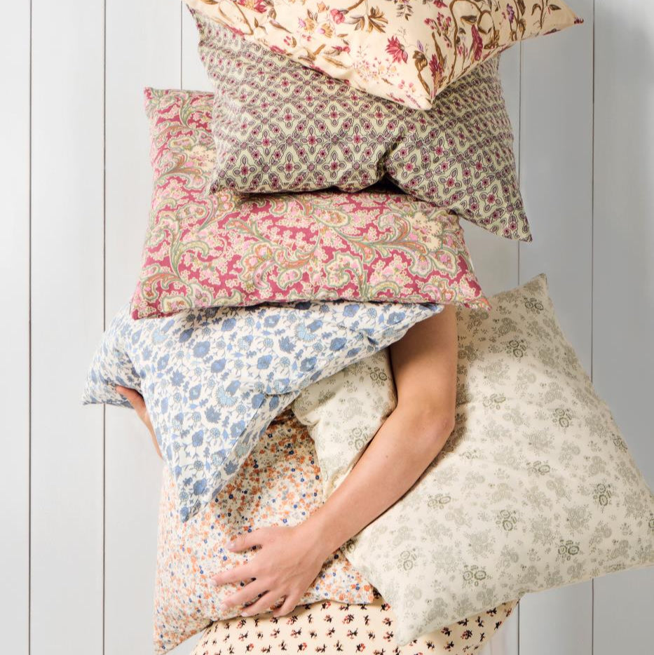 Angela Cushion With Blue Pattern - WowCornwall