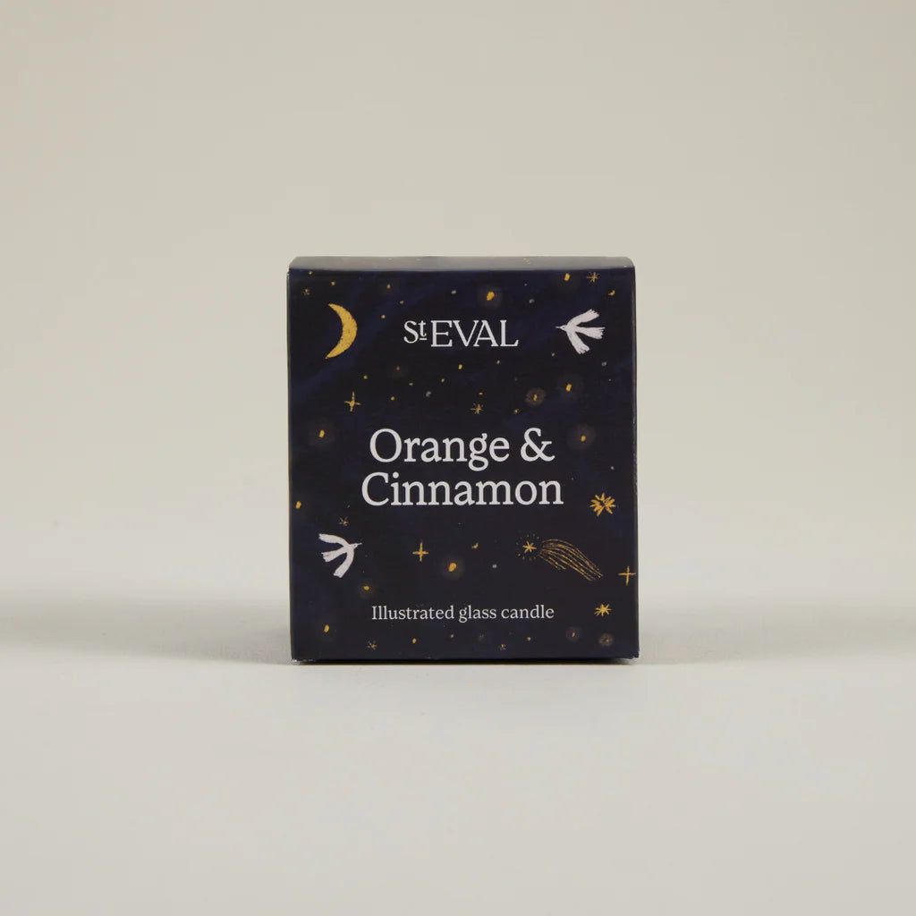 Orange & Cinnamon, Christmas Wonderland Glass Candle - WowCornwall