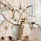 Hanging White and Gold Glitter Paper Snowflake - WowCornwall