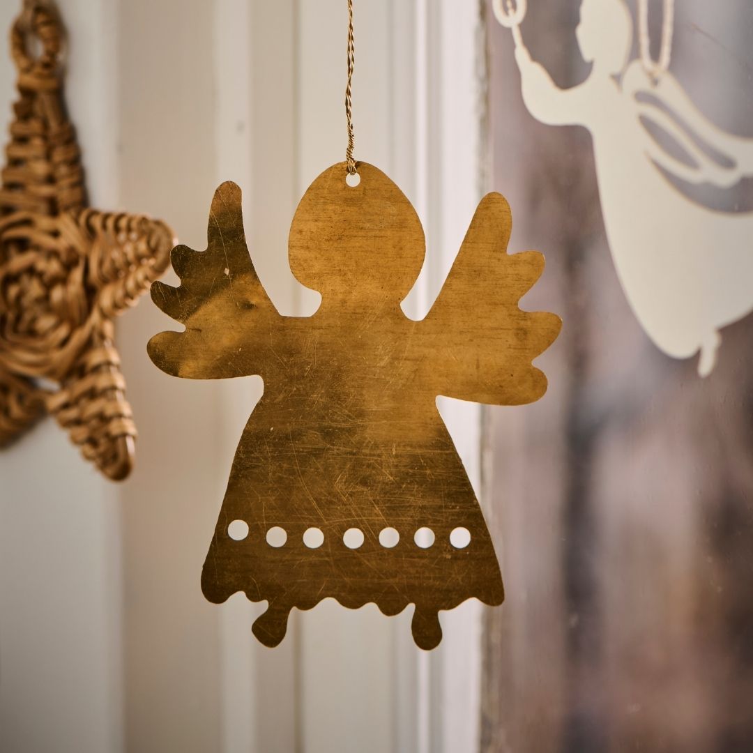 Hanging Brass Angel Ornament - WowCornwall