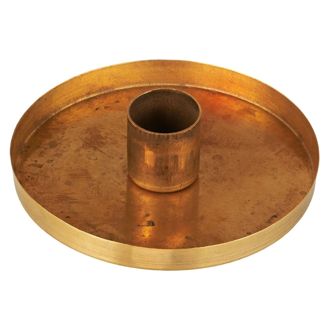 Brass Candle Tray Holder - WowCornwall