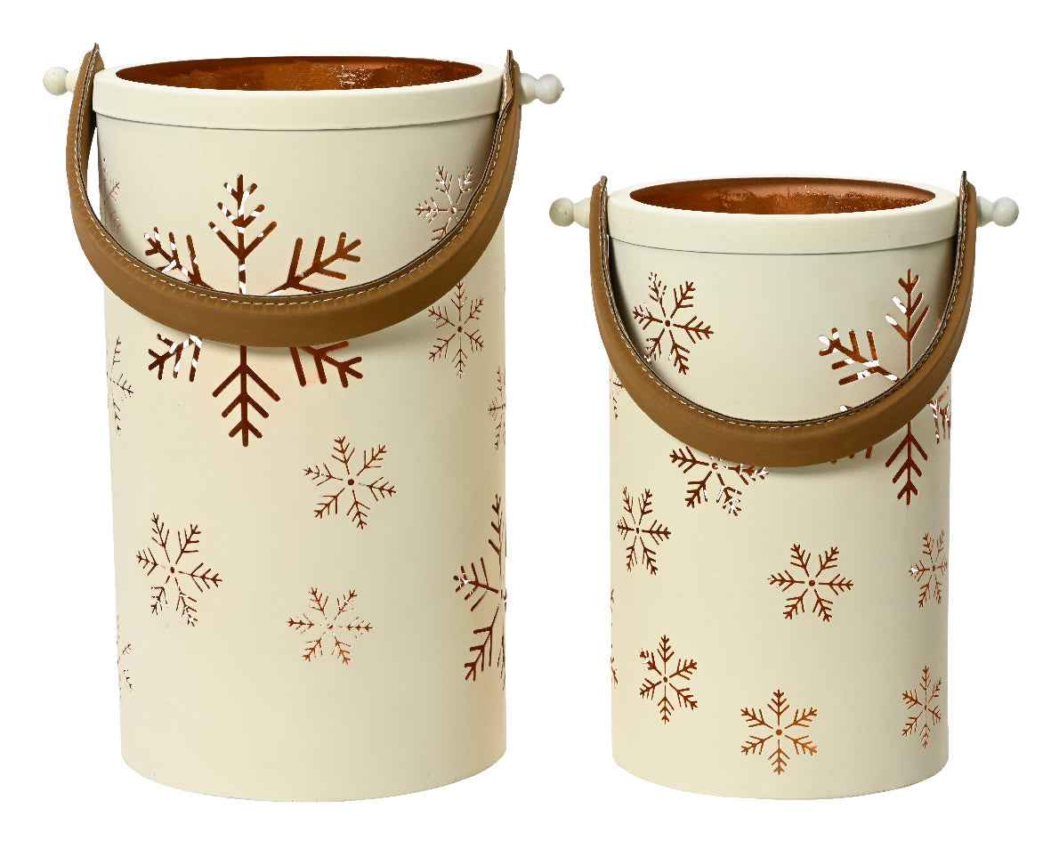 Cream Lantern with Rose Gold Inner - two sizes