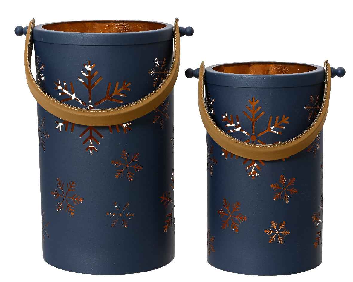 Blue Lantern with Rose Gold Inner - two sizes