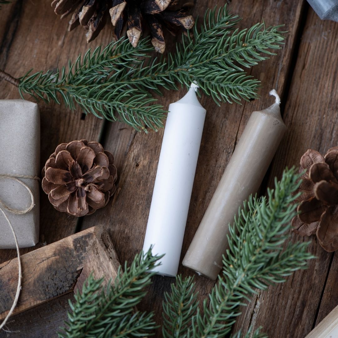White Short Dinner Candle - WowCornwall