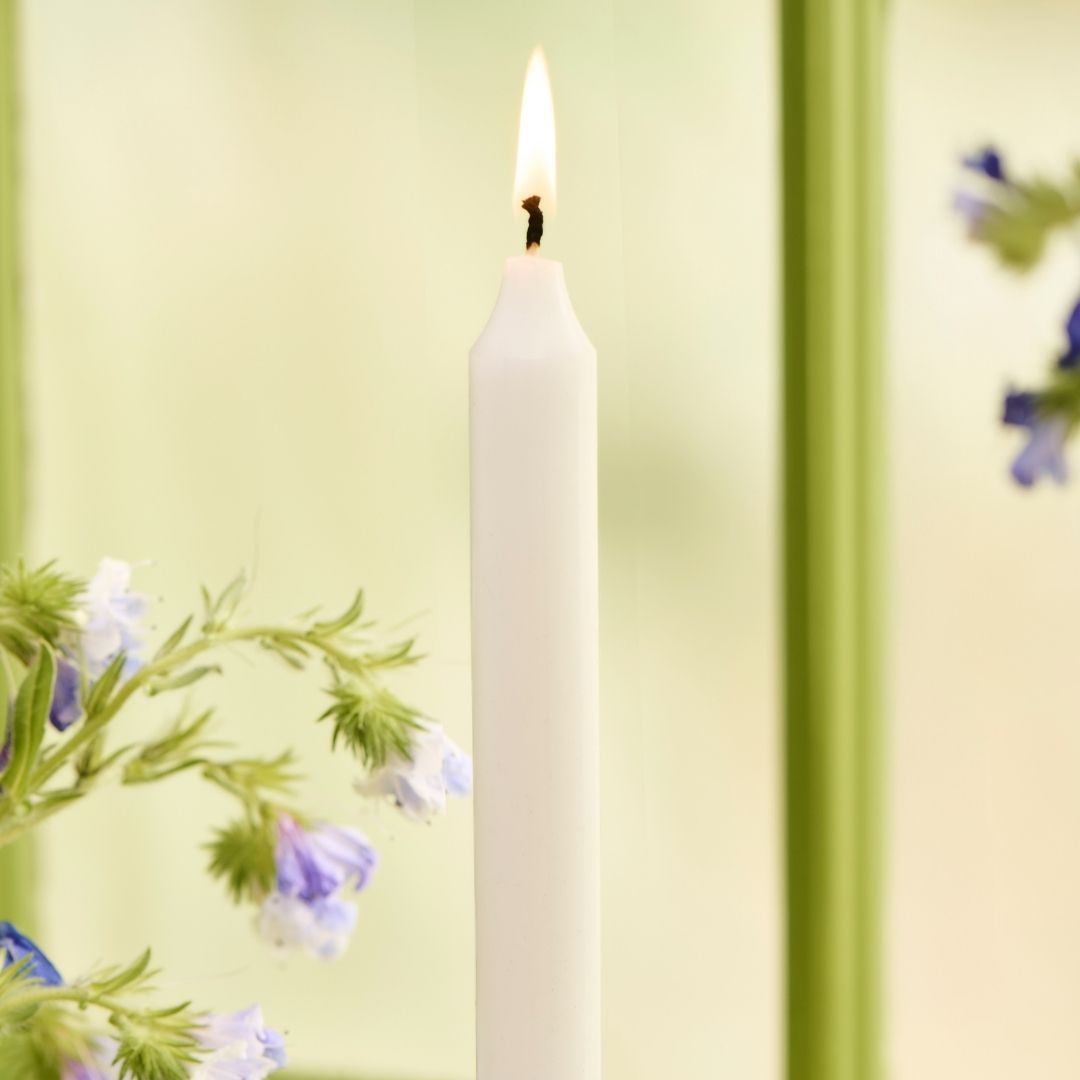 White Dinner Candle - WowCornwall