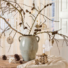 Brass Snow Crystals Hanging Ornaments x 3 - WowCornwall