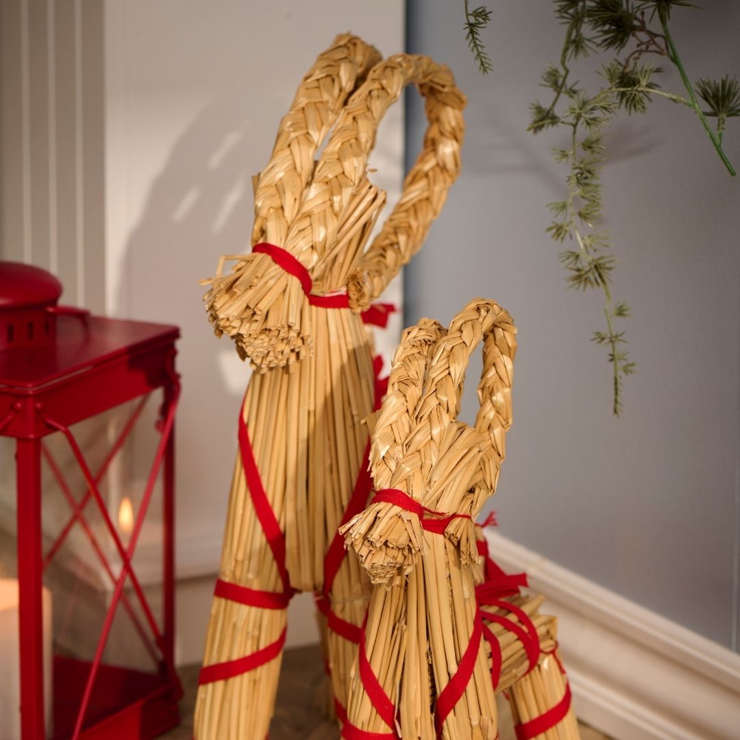 Christmas Goat with Red Ribbon - WowCornwall