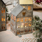 Set of 3 Assorted Metal House Tealight Holders Ver 2 - Each - WowCornwall