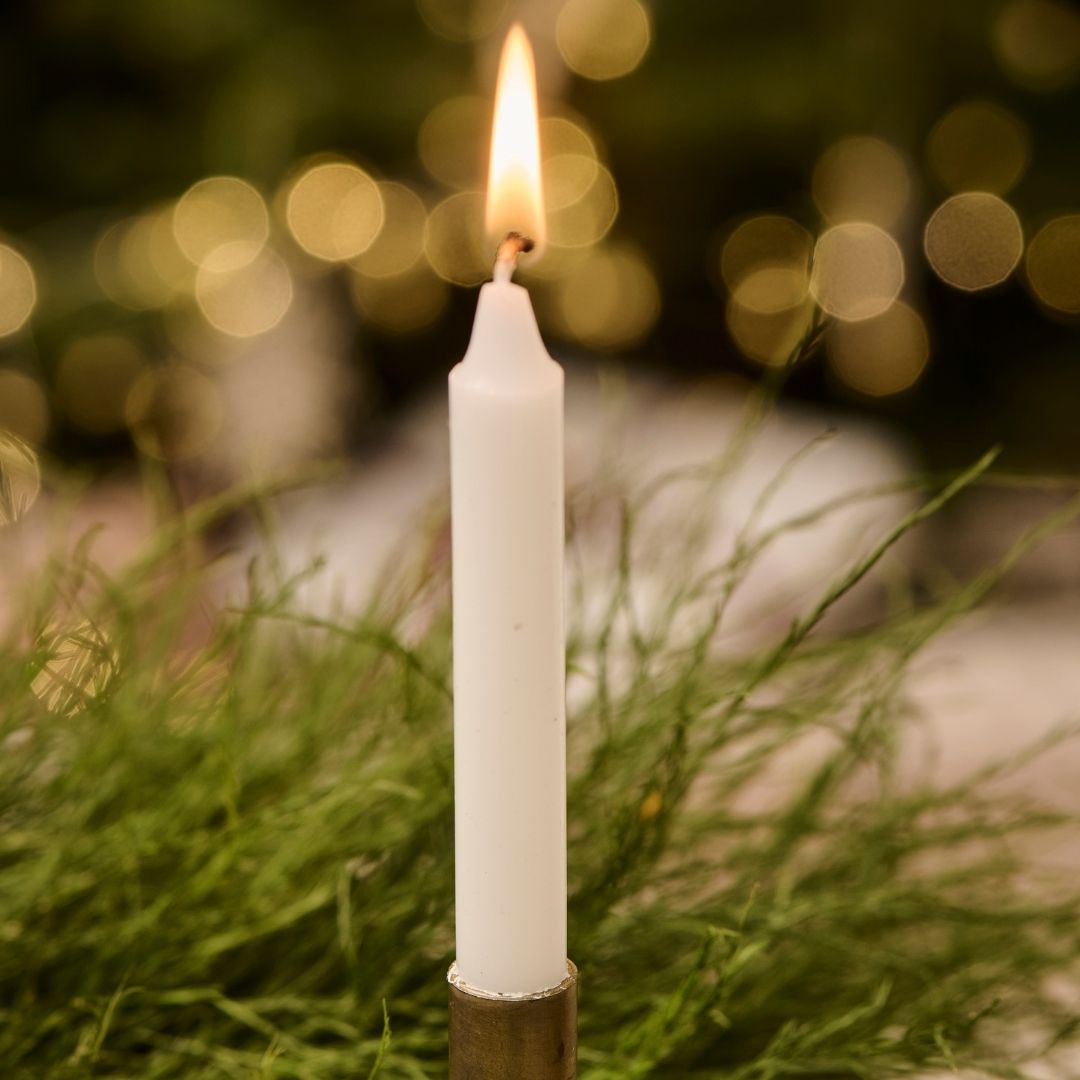 Box of 12 White Tapered Candles - WowCornwall