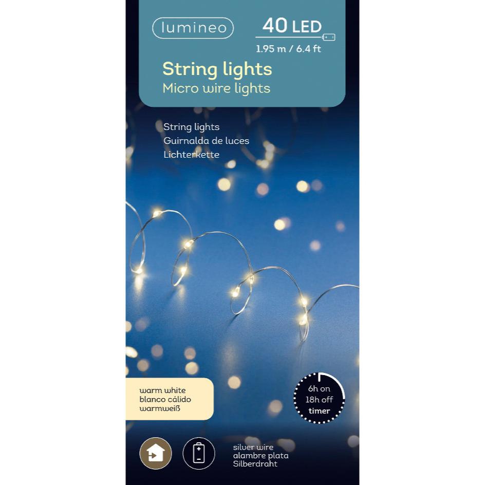 Micro LED string lights 1.95m 40 lights - WowCornwall