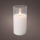 LED wick candle glass cylinder indoor