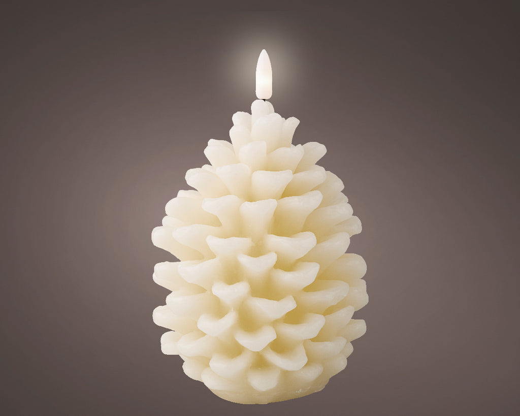 LED wick candle wax pinecone indoor