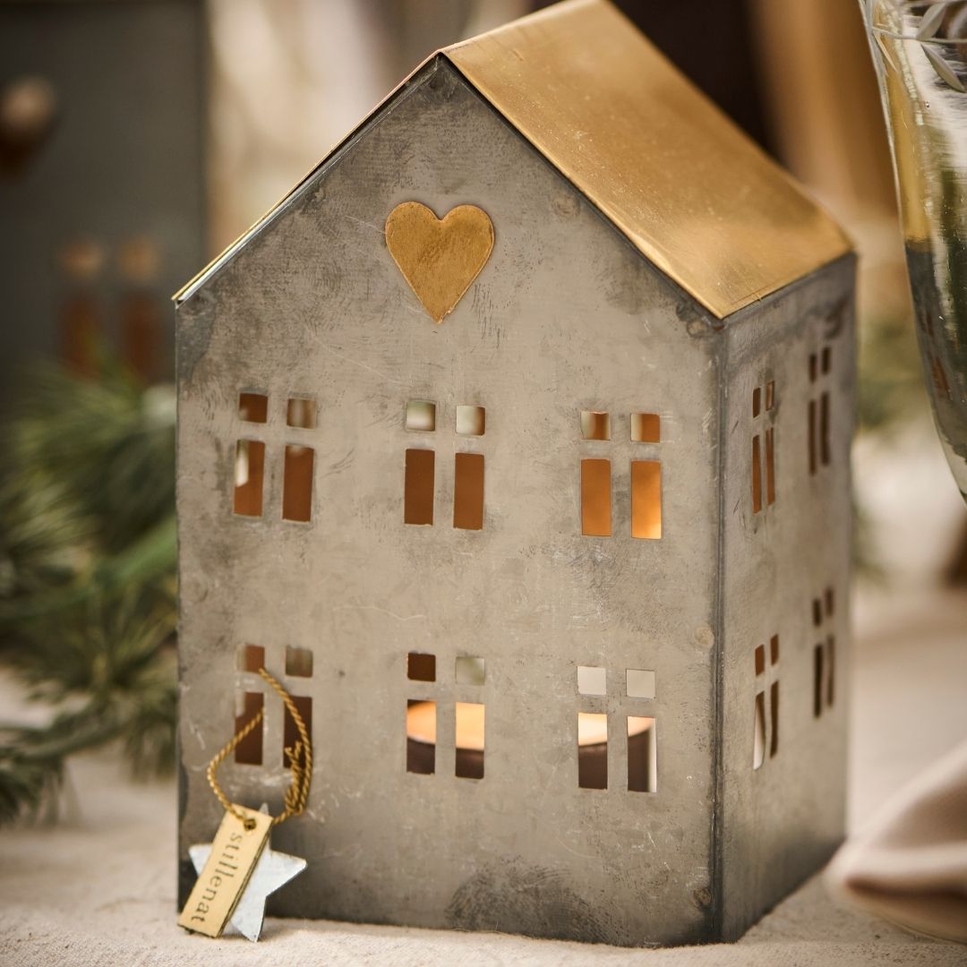 Set of 3 Assorted Metal House Tealight Holders Ver 2 - Each - WowCornwall