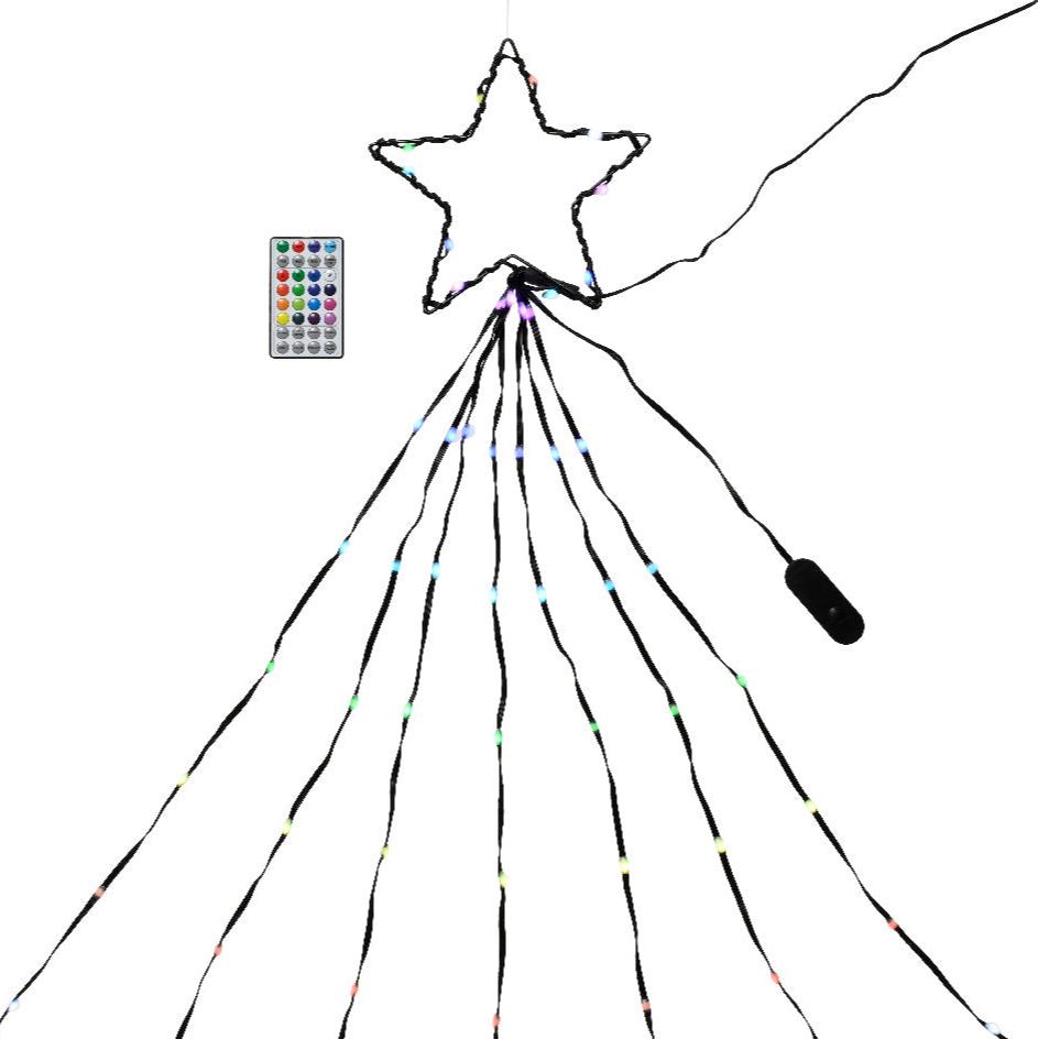 Micro dancing remote controlled outdoor lights, 136 lights - multi and white - WowCornwall