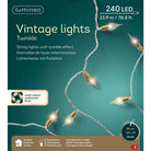 LED vintage indoor twinkle lights, 240 LED's with 8 functions - multi - WowCornwall