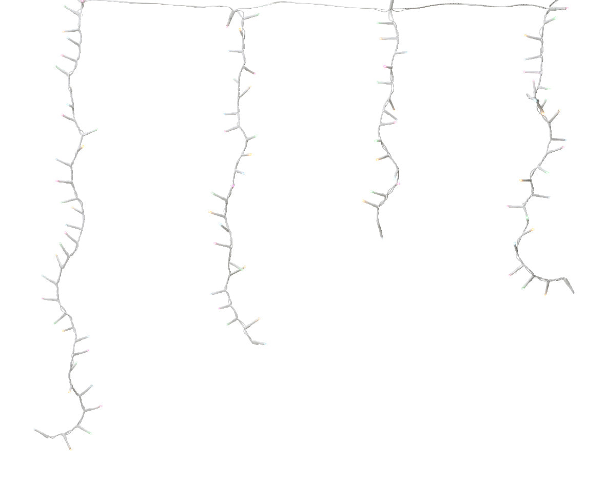 LED icicle compact twinkle outdoor lights, 256 LED with 8 functions - WowCornwall