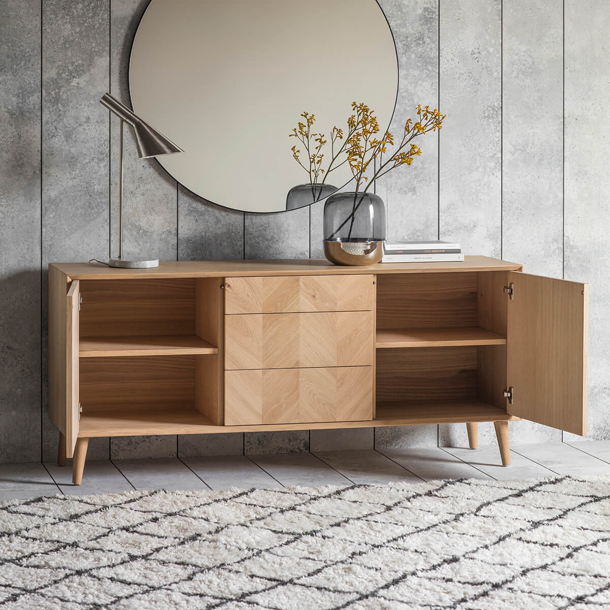 Ives 2Dr/3Drwr Sideboard 1600x450x700mm - WowCornwall