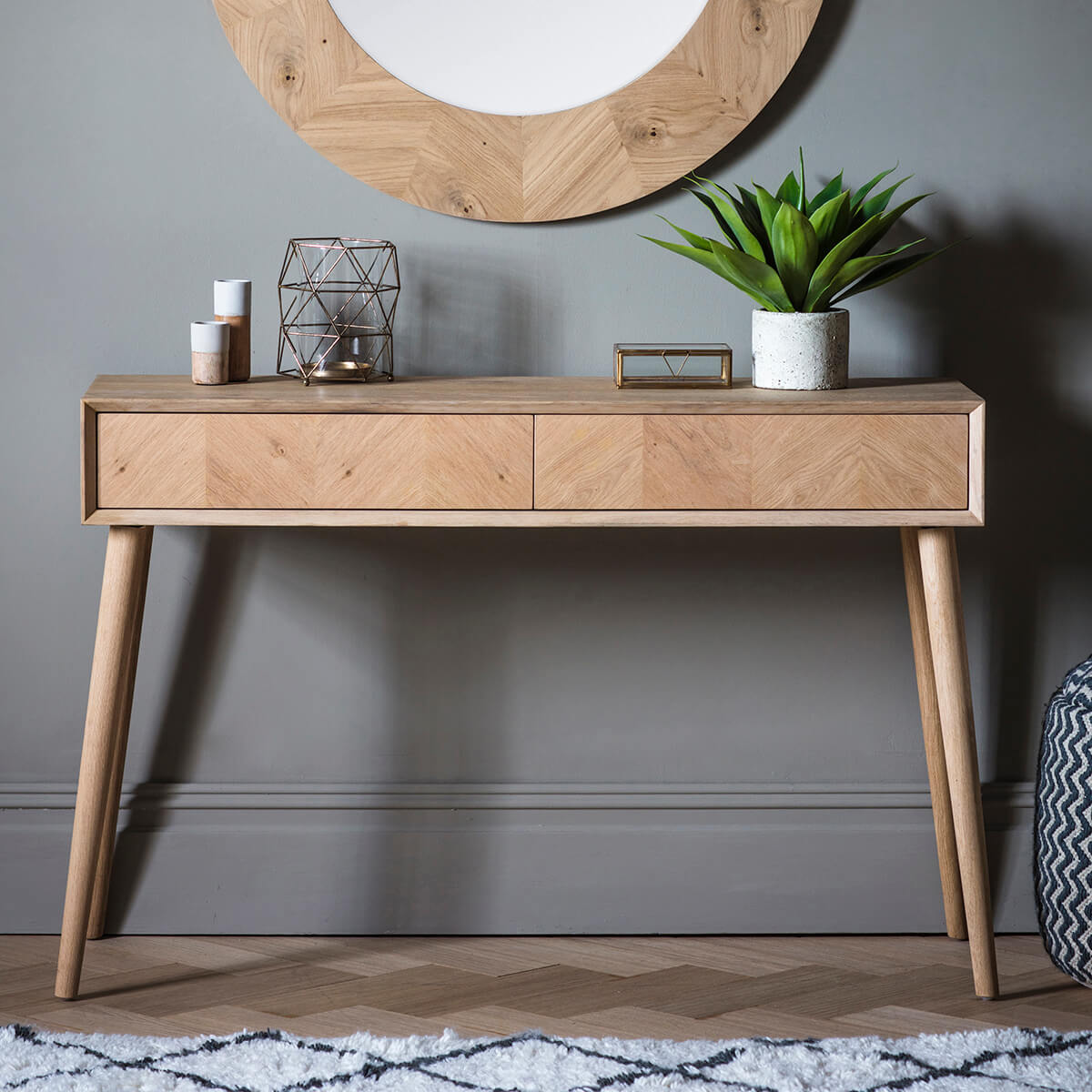 Ives 2 Drawer Console Table 1200x380x800mm - WowCornwall